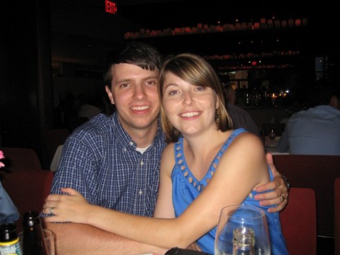 Cris and I at a dinner with friends.